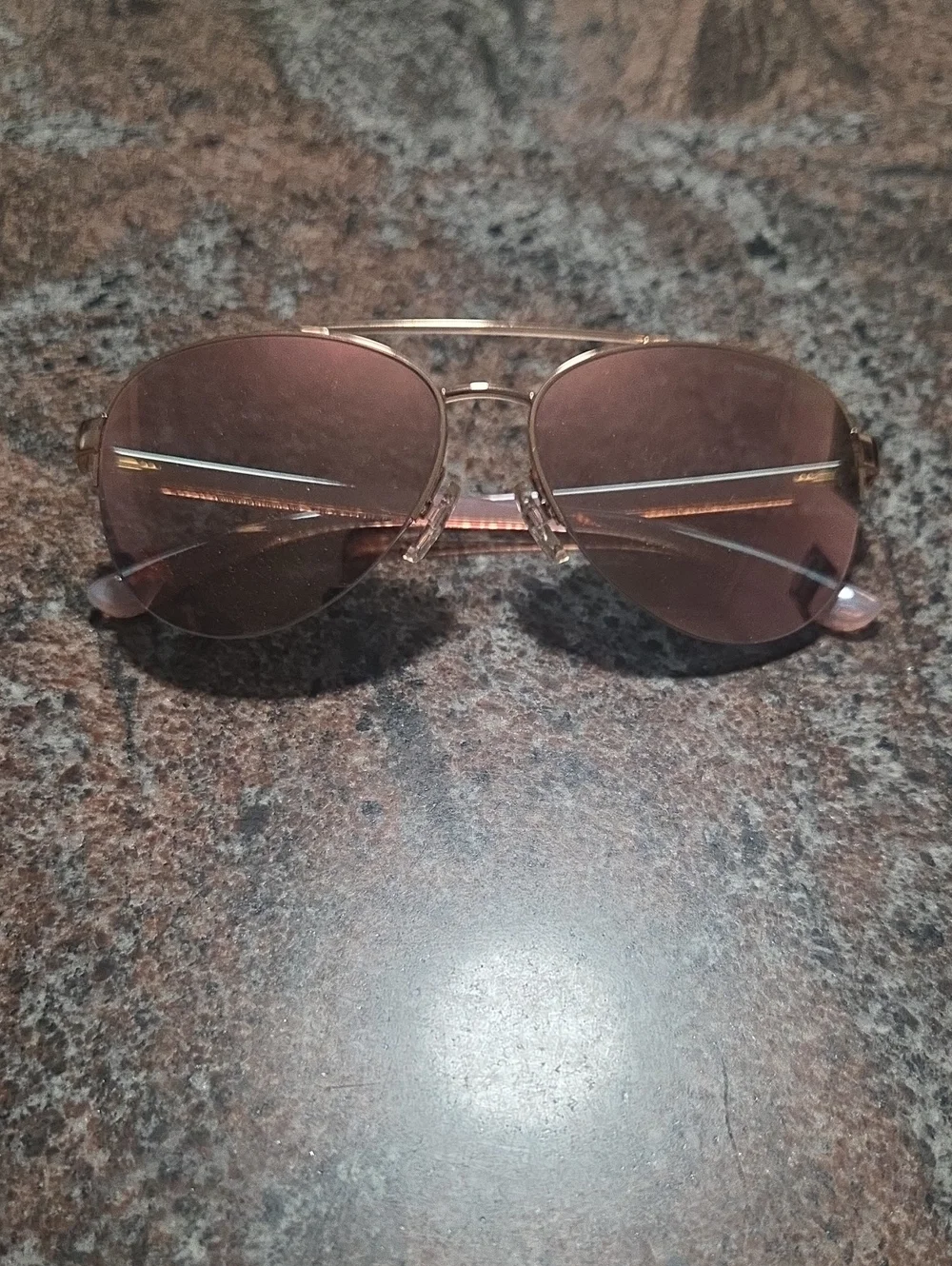 Gold Frame Aviator Sunglasses with Brown Lenses - Men's Accessories